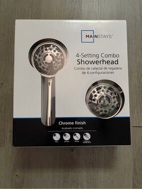 Mainstays Chrome 4-Setting Combo Showerhead